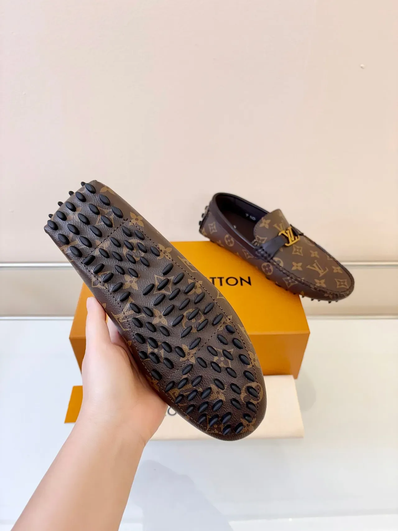 Louis Vuitton Monogram Canvas Leather-Trimmed LV Buckle Loafers 5