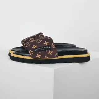 Louis Vuitton Monogram Canvas Padded Strap Slippers