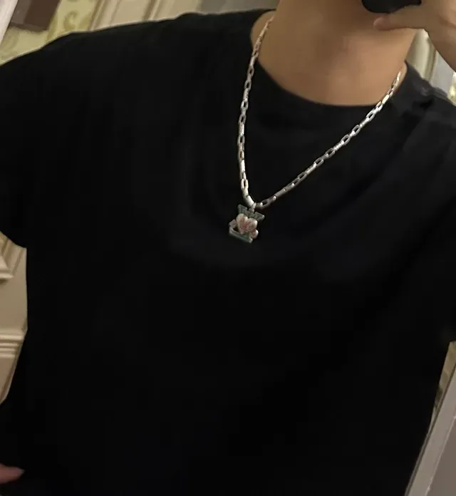 Louis Vuitton Monogram Chain Enamel Heart Pendant Necklace 6