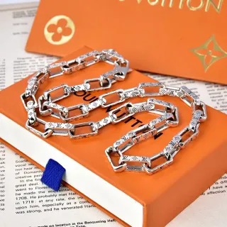 Louis Vuitton Monogram Chain Silver-Tone Necklace