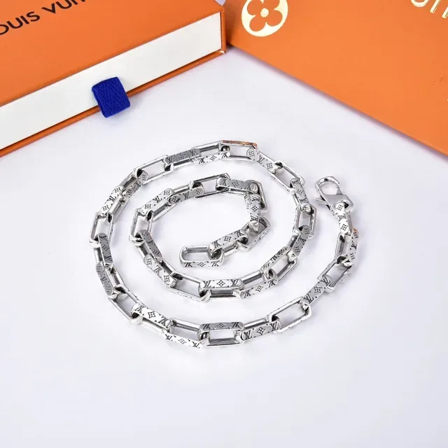 Louis Vuitton Monogram Chain Silver-Tone Necklace 4