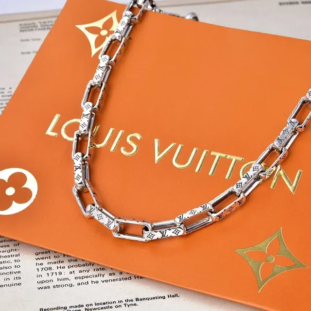 Louis Vuitton Monogram Chain Silver-Tone Necklace 5