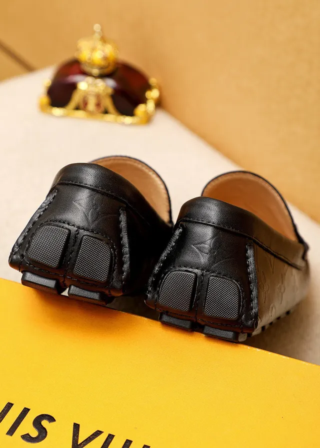 Louis Vuitton Monogram Embossed Loafer Black Leather Slip-On Loafers 3
