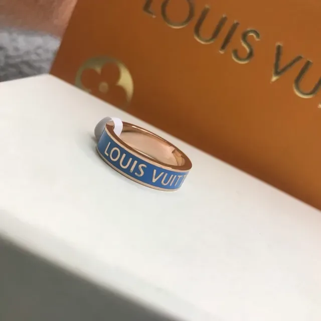 Louis Vuitton Monogram Enamel Ring Blue Multi-Metal Rings 3