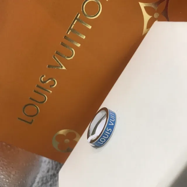 Louis Vuitton Monogram Enamel Ring Blue Multi-Metal Rings 4