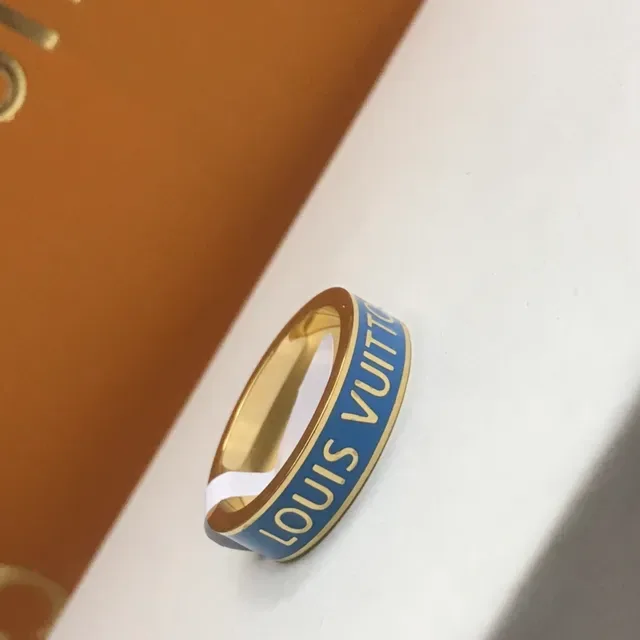 Louis Vuitton Monogram Enamel Ring Blue Multi-Metal Rings 5