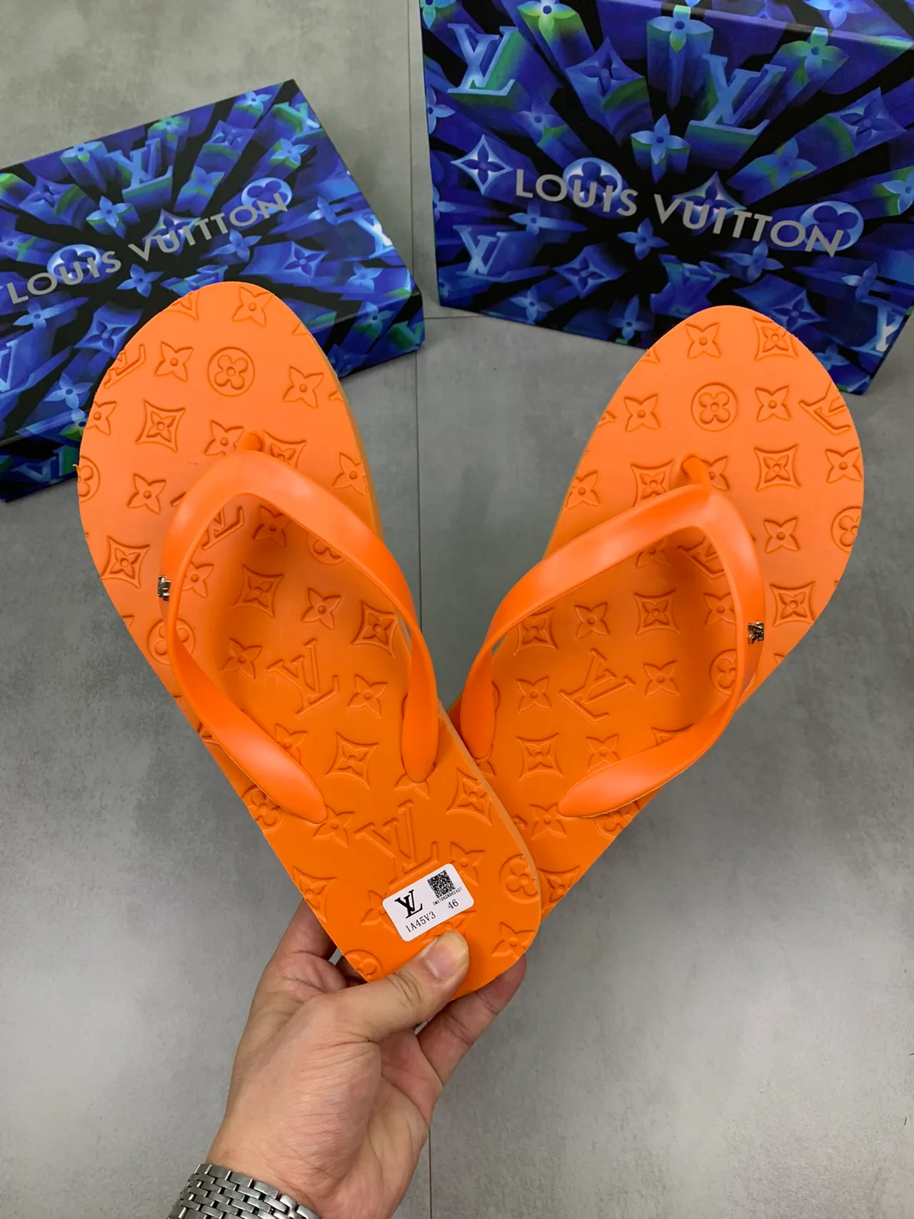 Louis Vuitton Monogram Flip-Flop Multicolor Rubber Thong Strap Slippers 16