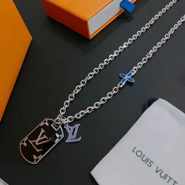Louis Vuitton Monogram Flower Dog Tag Necklace 6