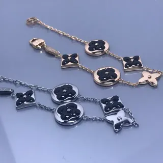 Louis Vuitton Monogram Flower Enamel Floral Chain Bracelet