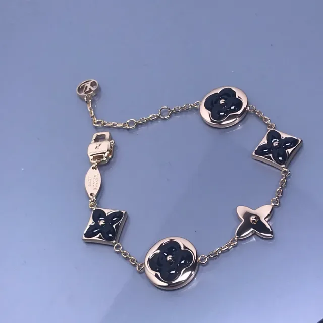 Louis Vuitton Monogram Flower Enamel Floral Chain Bracelet 4