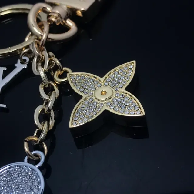 Louis Vuitton Monogram Flower Gold Silver Pavé-Crystal Floral Charms Metal Jewelry 3