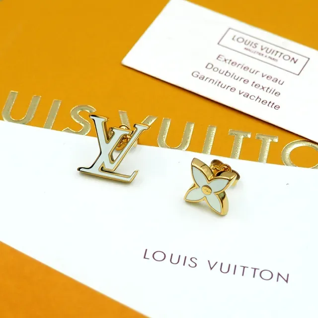 Louis Vuitton Monogram Flower White Gold Metal Enamel Earrings 2