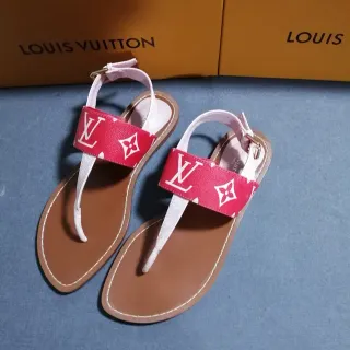 Louis Vuitton Monogram Red and White Gladiator Sandals