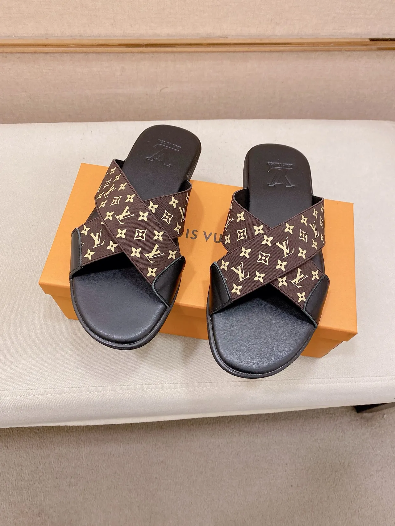 Louis Vuitton Monogram Strap Slide Slippers 3