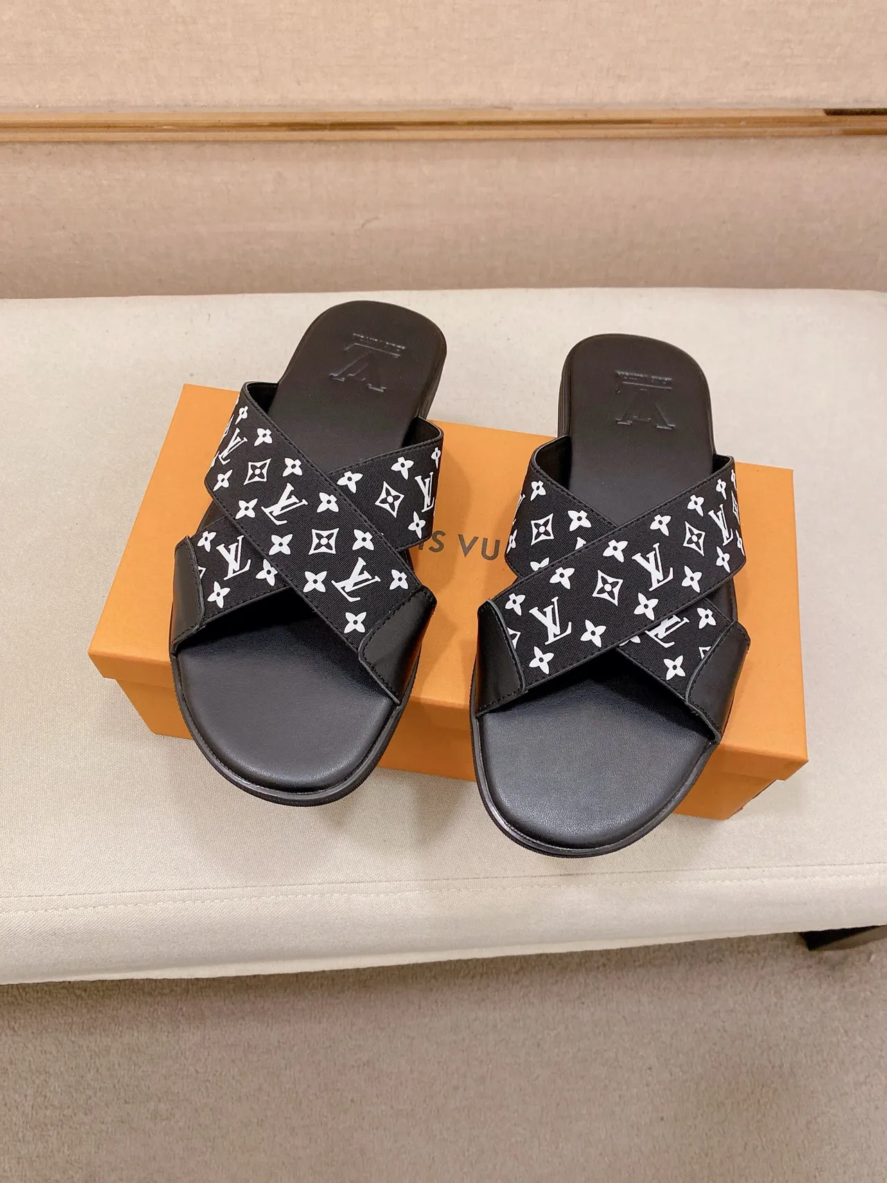 Louis Vuitton Monogram Strap Slide Slippers 5