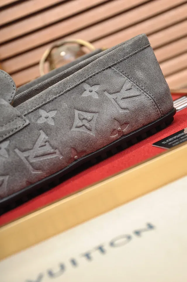 Louis Vuitton Monogram Suede Gold-Tone Buckle Loafers 2