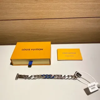 Louis Vuitton Monogram World Tour Chunky Curb Chain Enamel and Crystal Bracelet