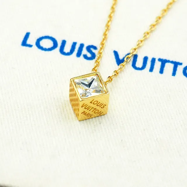 Louis Vuitton Monogram World Tour Cube Pendant Necklace 3
