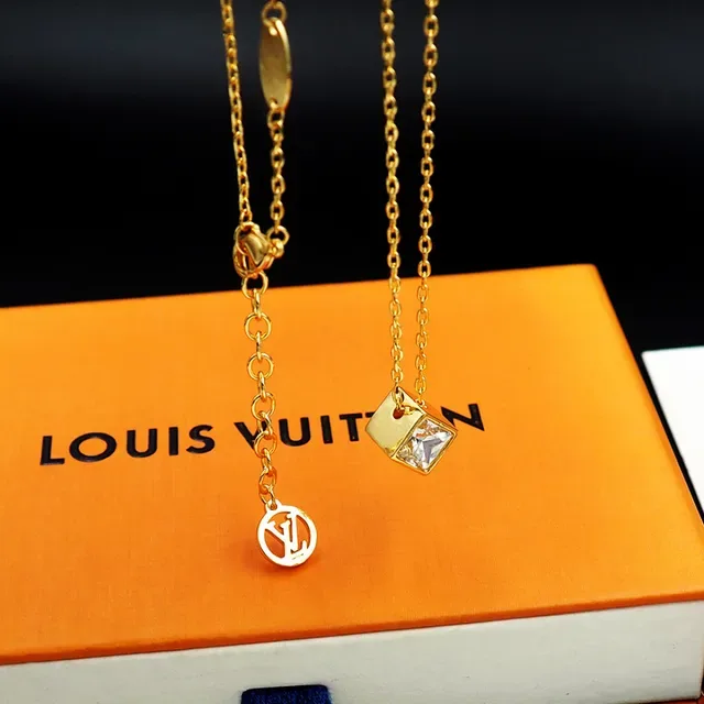 Louis Vuitton Monogram World Tour Cube Pendant Necklace 5