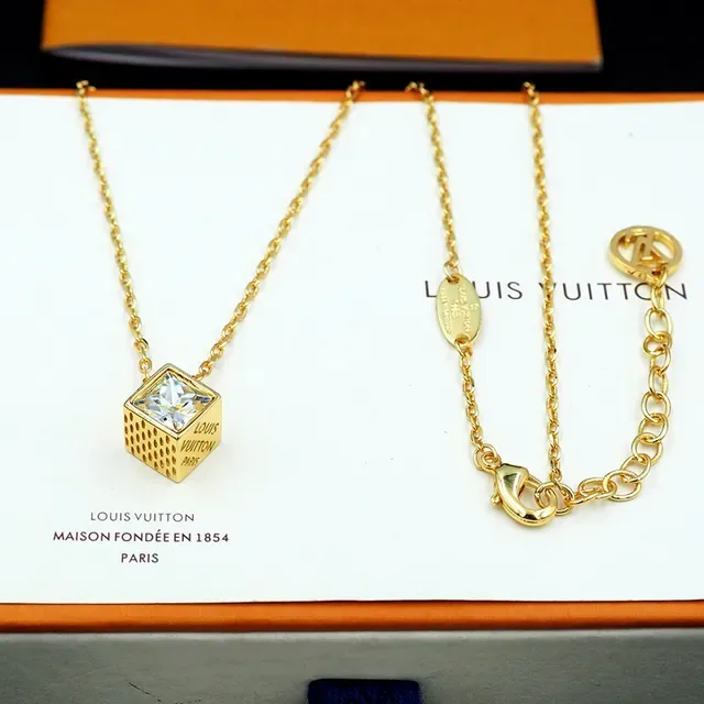 Louis Vuitton Monogram World Tour Cube Pendant Necklace 7