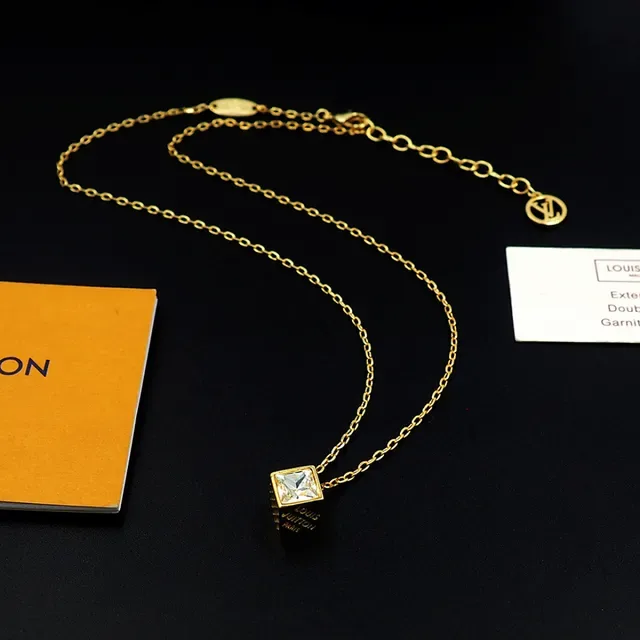 Louis Vuitton Monogram World Tour Cube Pendant Necklace 9