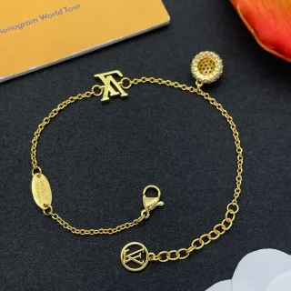 Louis Vuitton Monogram World Tour Gold-Tone Chain Bracelet