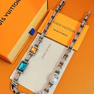 Louis Vuitton Monogram World Tour Multigemstone Chain Necklace