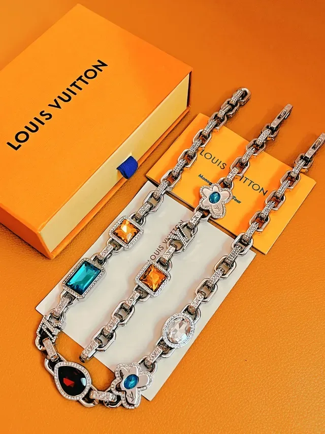 Louis Vuitton Monogram World Tour Multigemstone Chain Necklace 4