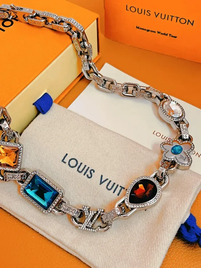 Louis Vuitton Monogram World Tour Multigemstone Chain Necklace 5