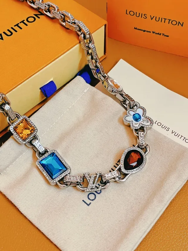 Louis Vuitton Monogram World Tour Multigemstone Chain Necklace 6