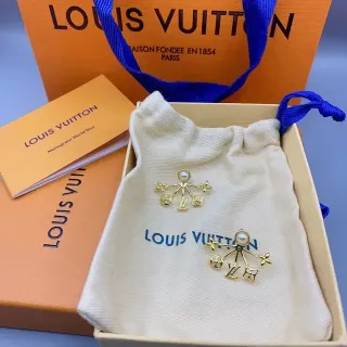 Louis Vuitton Monogram World Tour Pearl Figurine Earrings