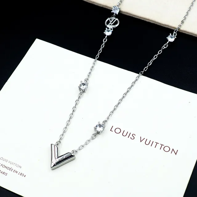 Louis Vuitton Monogram World Tour Silver Transparent Chain LV Charms Necklace 2