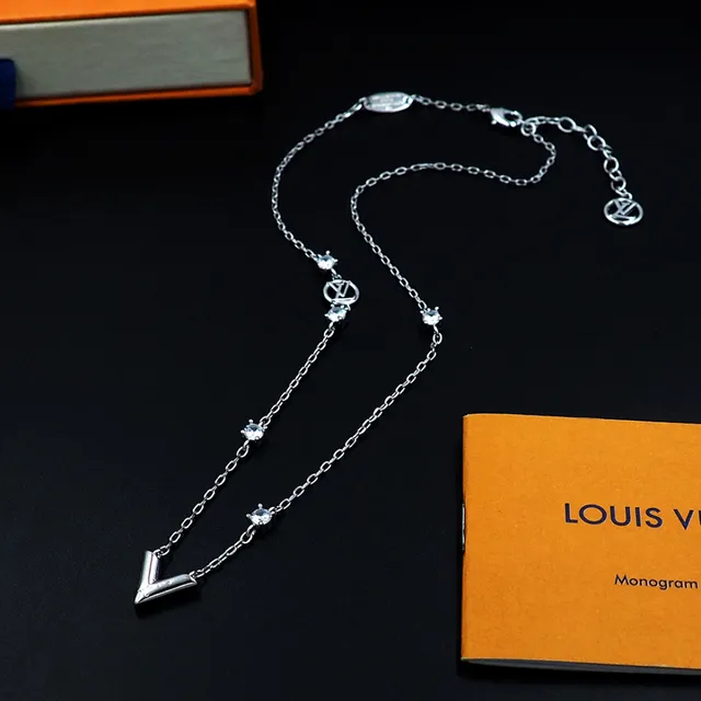 Louis Vuitton Monogram World Tour Silver Transparent Chain LV Charms Necklace 7