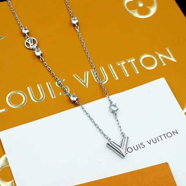 Louis Vuitton Monogram World Tour Silver Transparent Chain LV Charms Necklace 8