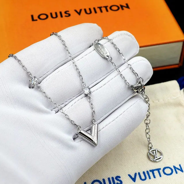 Louis Vuitton Monogram World Tour Silver Transparent Chain LV Charms Necklace 9