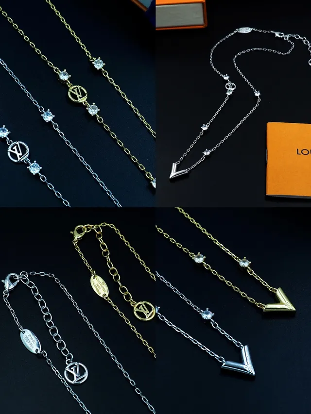 Louis Vuitton Monogram World Tour Silver Transparent Chain LV Charms Necklace 11