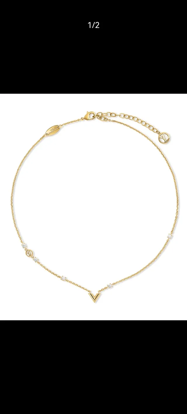 Louis Vuitton Monogram World Tour Silver Transparent Chain LV Charms Necklace 12