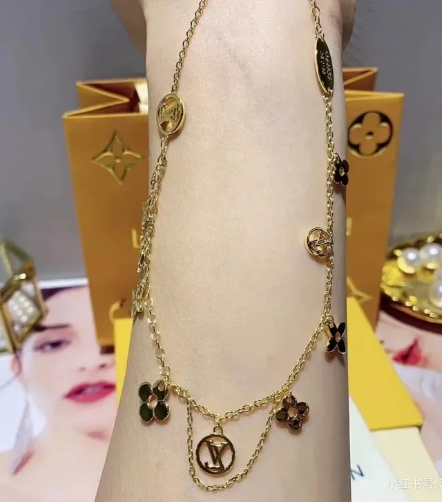 Louis Vuitton Multi Charm Gold-Tone Chain Necklace 7
