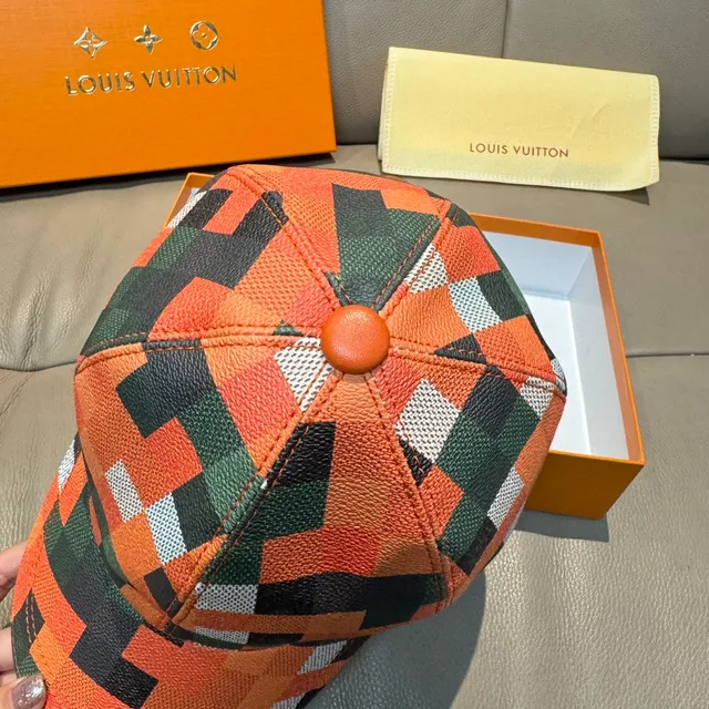 Louis Vuitton Multicolor Checkered Pattern Baseball Cap 6
