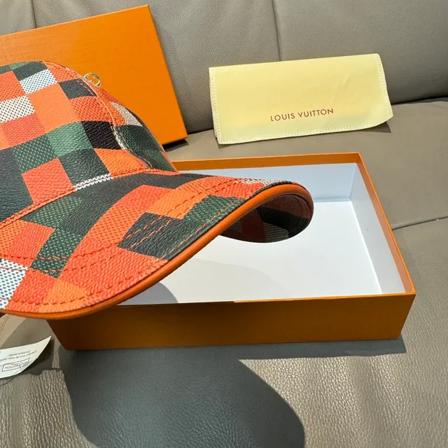 Louis Vuitton Multicolor Checkered Pattern Baseball Cap 7
