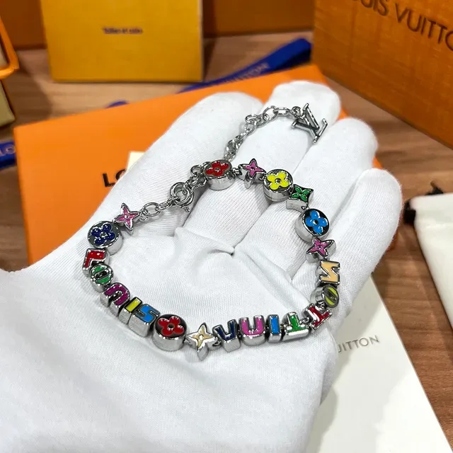 Louis Vuitton Multicolor Enamel Alphabet Charm Bracelet 2