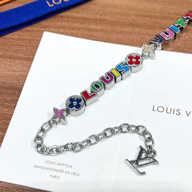 Louis Vuitton Multicolor Enamel Alphabet Charm Bracelet 4
