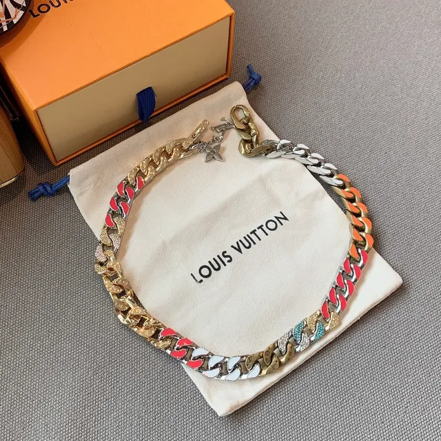 Louis Vuitton Multicolor Enamel Curb-Link Necklace 1