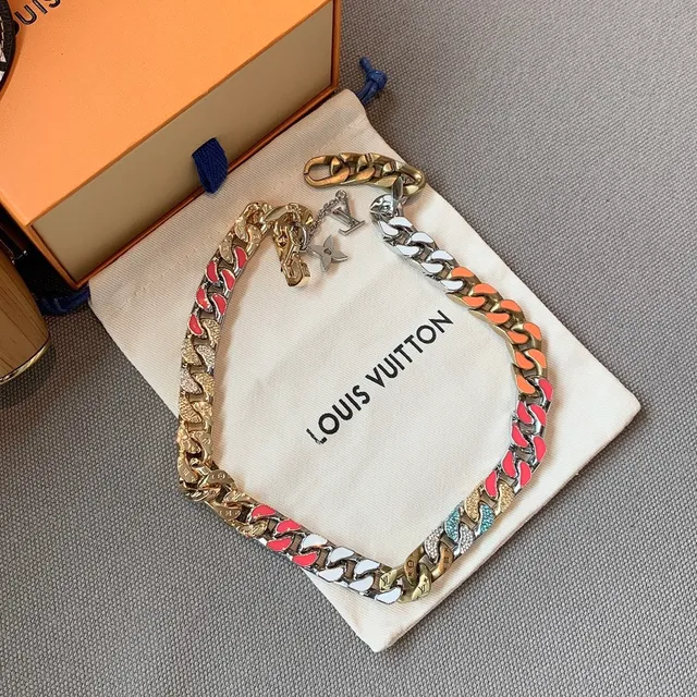 Louis Vuitton Multicolor Enamel Curb-Link Necklace 3
