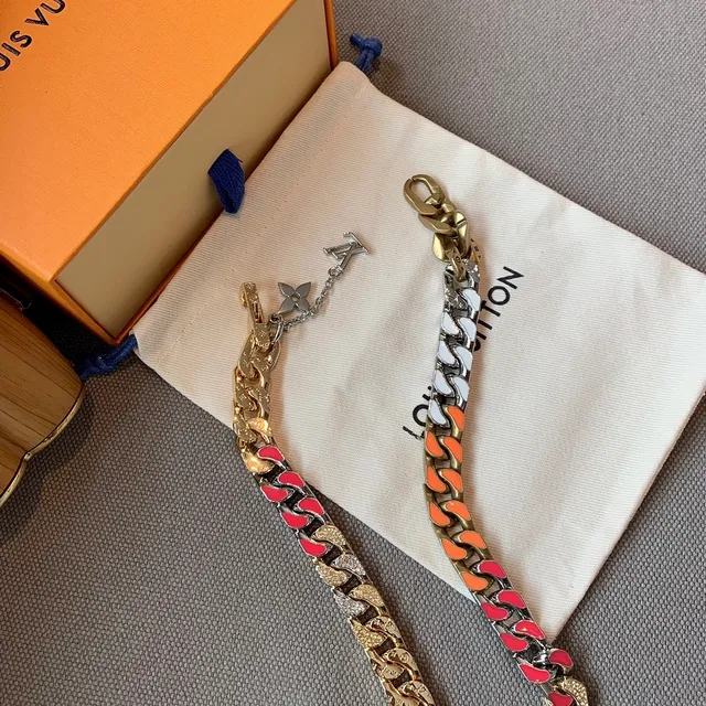 Louis Vuitton Multicolor Enamel Curb-Link Necklace 4