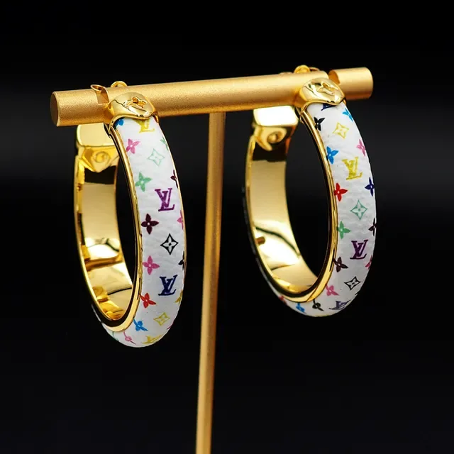 Louis Vuitton Multicolor Monogram Hoop Earrings 1