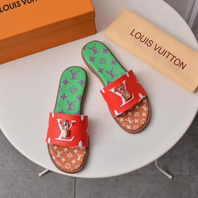Louis Vuitton Multicolor Monogram Padlock Slipper 1