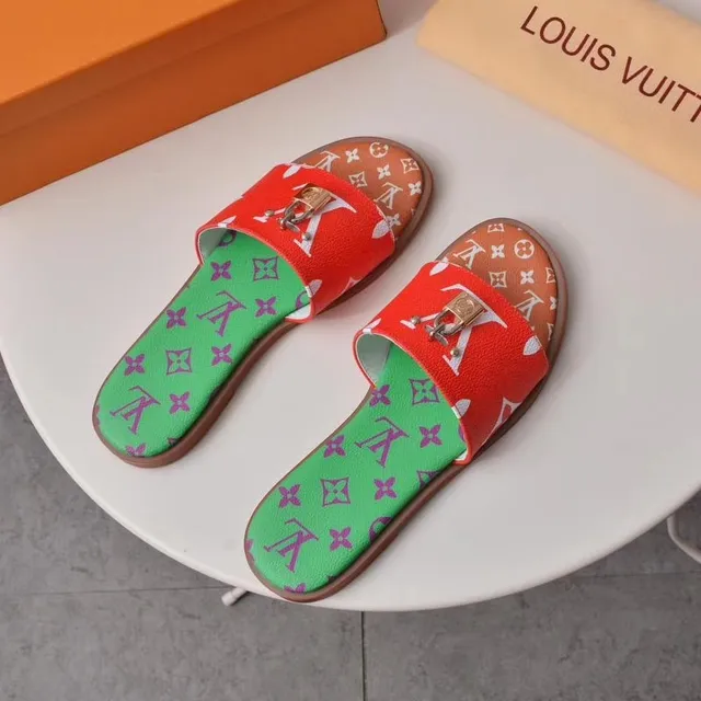 Louis Vuitton Multicolor Monogram Padlock Slipper 4