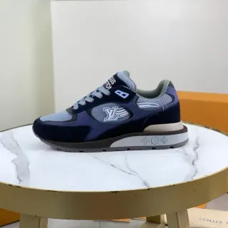 Louis Vuitton Navy Gray Mixed-Material Upper Color Blocking Lifestyle Sneakers