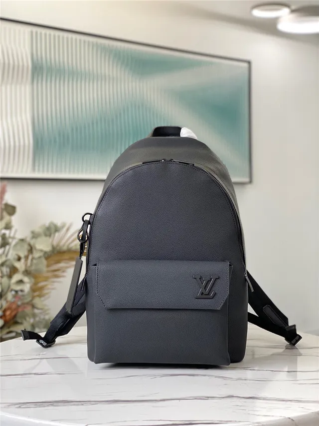 Louis Vuitton Orange Silver Structured Leather Embossed LV Monogram Casual Backpack 10